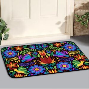 doormat floral mexican birds floor mat resist dirt entrance rug machine washable carpet for home non slip rugs for kitchen/bathroom/laundry room carpet 35'' x 24''