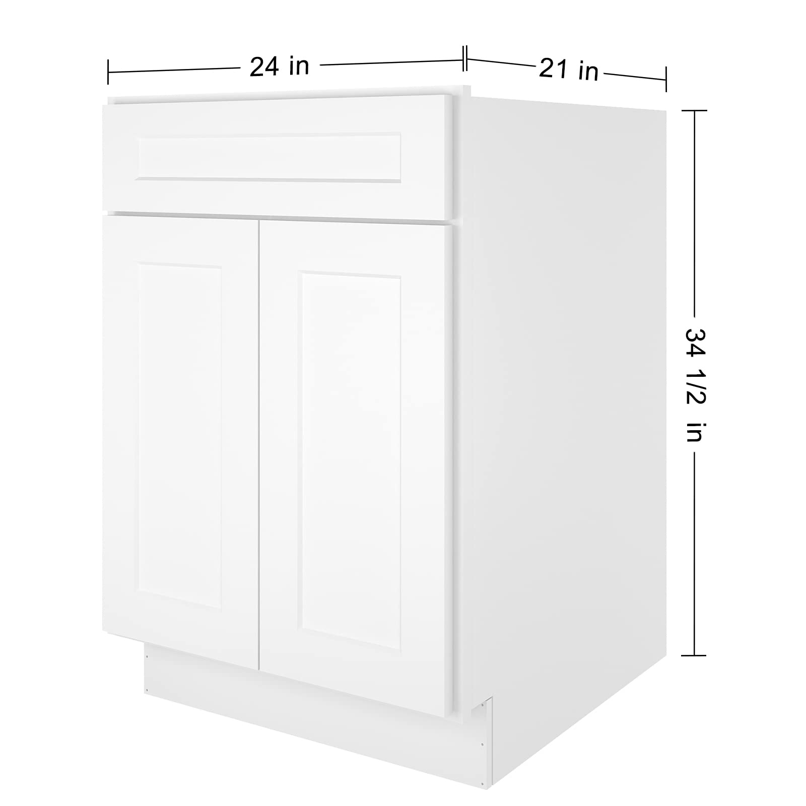 LOVMOR 24" Bathroom Vanity, Kitchen Base Cabinet, Single Sink Storage Unit, Pedestal Sink Storage Cabinet, Large Capacity for Laundry Room, Kitchen, Shower Room & Utility Room