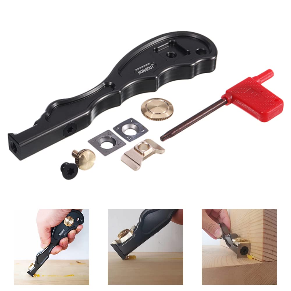 HONGDUI 2 in 1 Mini Wood Carbide Scraper Glue Scraper Remover Aluminum Alloy Handle Woodworking Tool