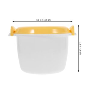 UPKOCH Rice Container Mini Rice Cooker Microwave Rice Cooker Steamer Bowl Microwave Pasta Cooker Cookware for Vegetables Quinoa Oatmeal Ramen L Rice Container Mini Rice Cooker, Yellow