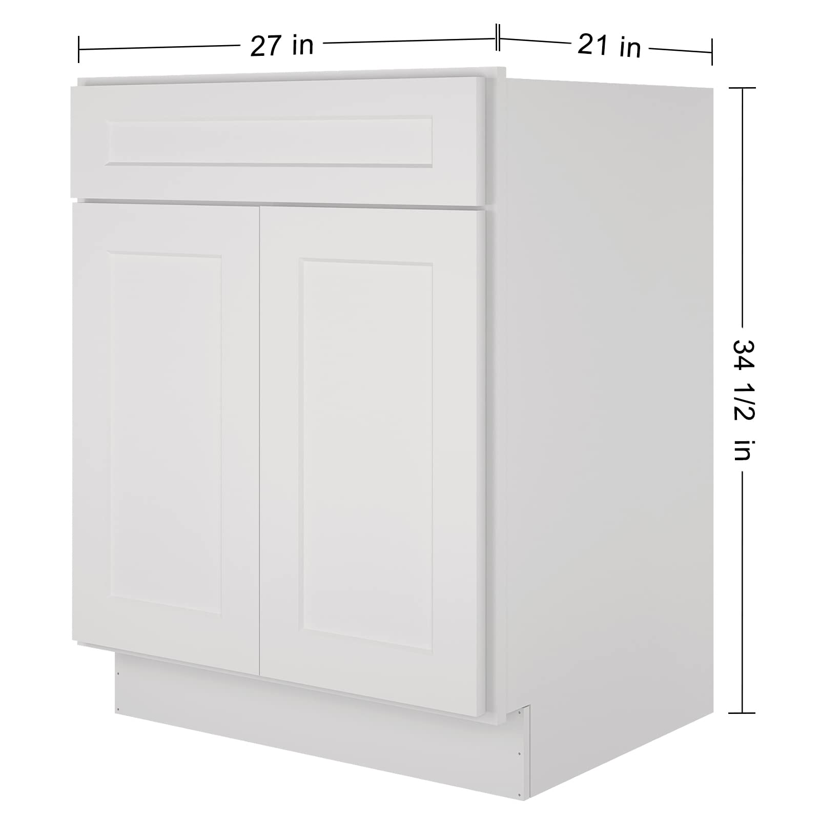 LOVMOR 27" Bathroom Vanity, Kitchen Base Cabinet, Single Sink Storage Unit, Pedestal Sink Storage Cabinet, Large Capacity for Laundry Room, Kitchen, Shower Room & Utility Room