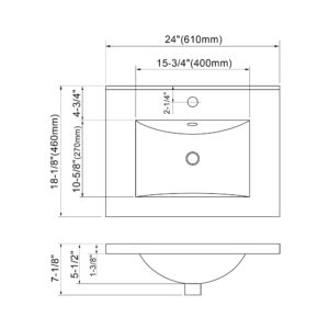 Dowell Single Bathroom Vanity Basin - Parent (1-3/8 Thickness, 24 x 18)