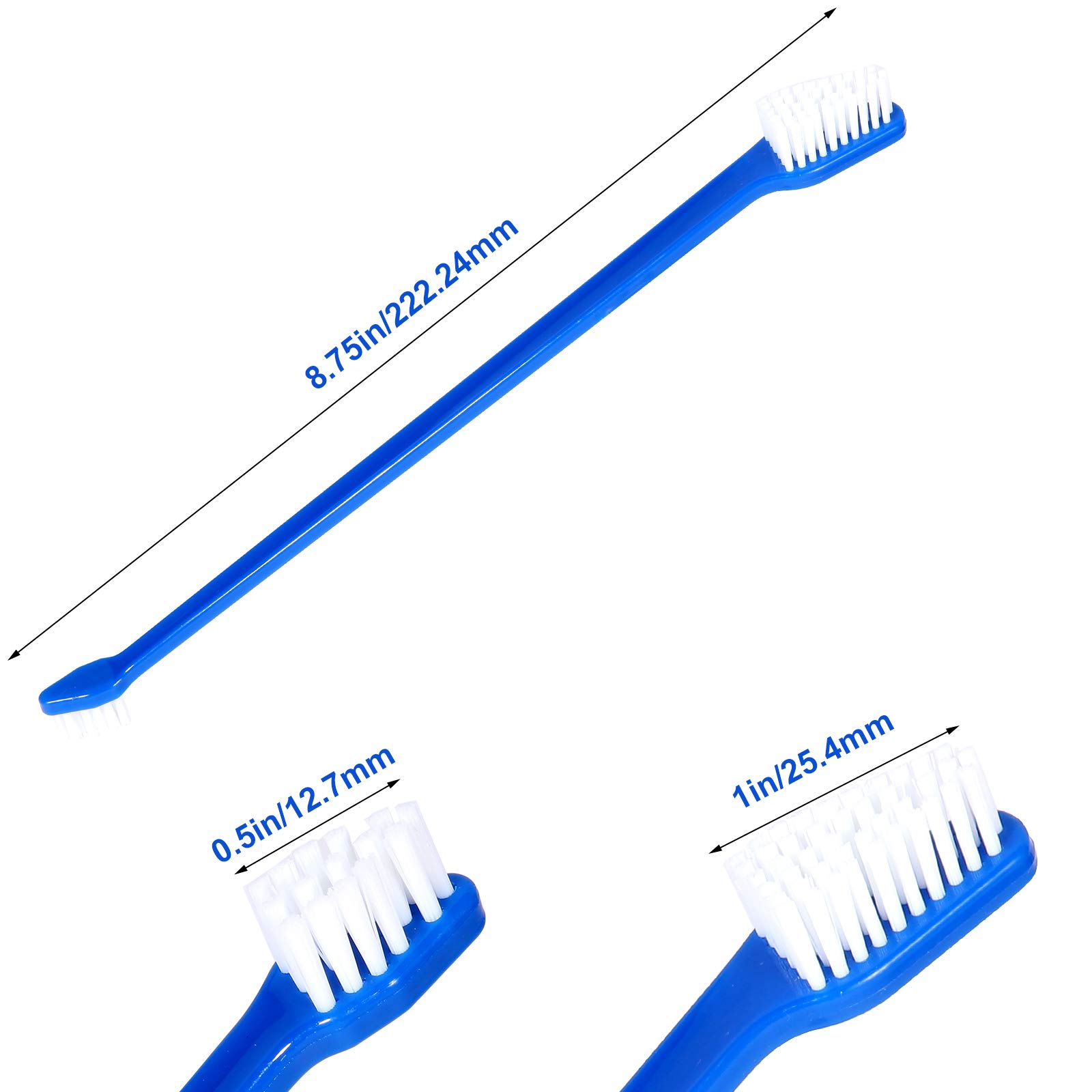 Newday Dog Toothbrush Set of 8 - Dual Headed, Dental Hygiene Convenient Soft Toothbrush to Clean pet Teeth, Dog Tooth Brushes for Small to Large Dogs, Cats, and Most Pets, Teeth Brush in Bulk