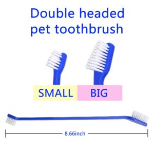 Newday Dog Toothbrush Set of 8 - Dual Headed, Dental Hygiene Convenient Soft Toothbrush to Clean pet Teeth, Dog Tooth Brushes for Small to Large Dogs, Cats, and Most Pets, Teeth Brush in Bulk