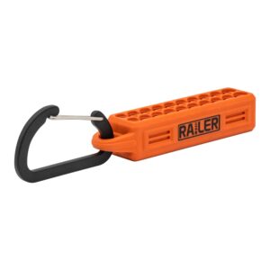 screwdriver bit holder storage organizer – railer 20-hole orange bit holder with carabiner