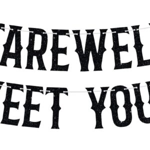 Farewell Sweeet Youth Banner, Funeral Birthday Bunting Sign for 20/30/40/50 Years Old, Death to My Youth Funny Birthday Party Decoration Supplies