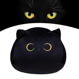 yesmora black cat plush,cat pillow,black cat plush toy black cat plushies creative,black cat pillow black cat plushie，black cat gifts (21.6 in)