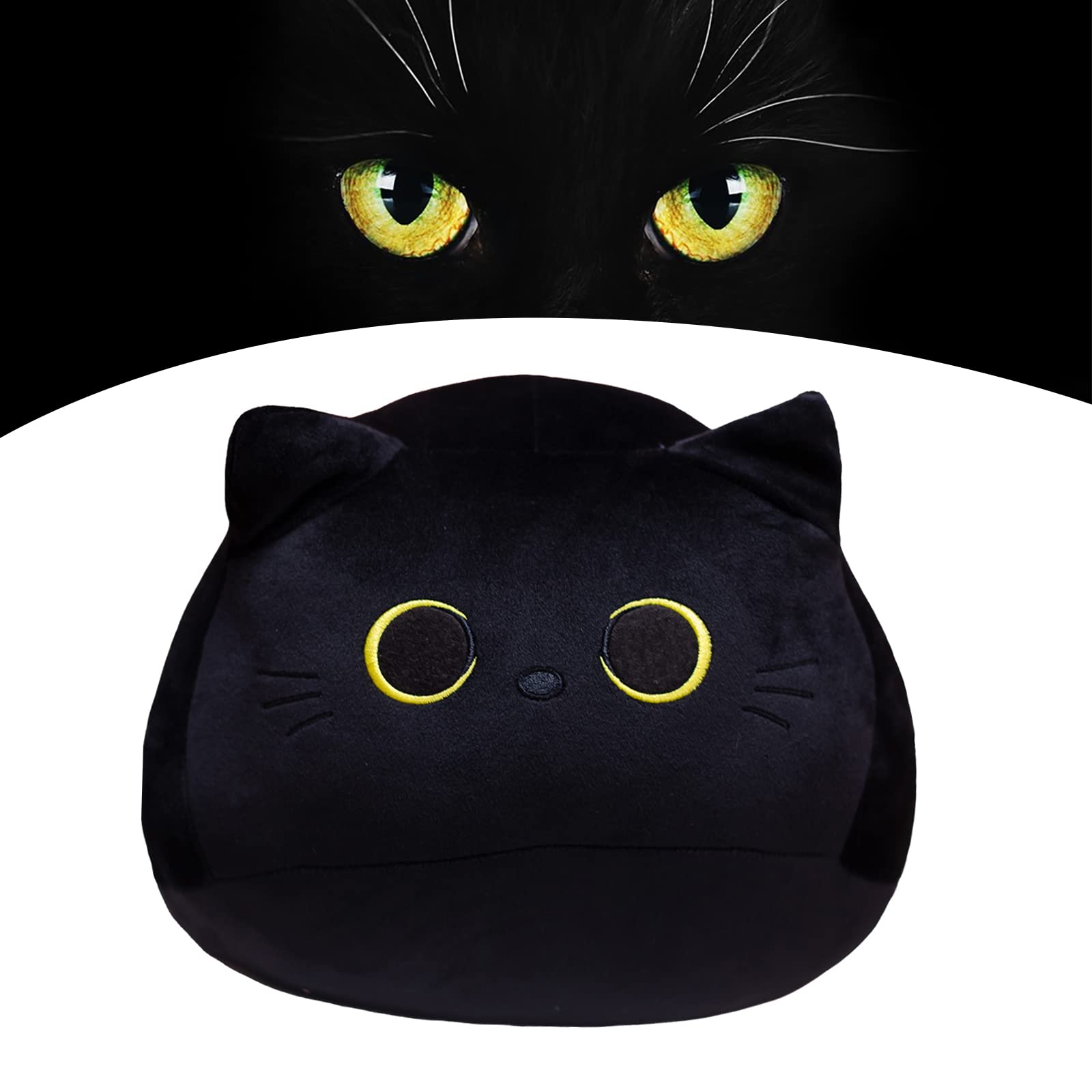 YesMora Black Cat Plush,Cat Pillow,Black Cat Plush Toy Black Cat Plushies Creative,Black Cat Pillow Black Cat Plushie，Black Cat Gifts (21.6 in)