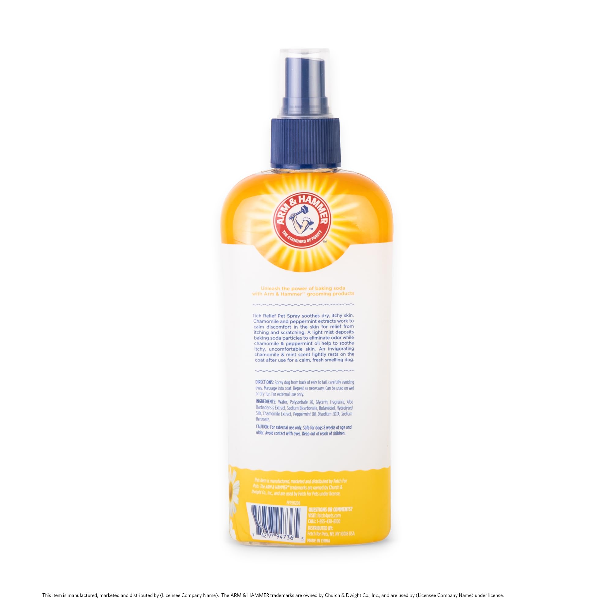 Arm & Hammer for Pets Itch Relief Spray for Dogs - Dog Itch Relief with Baking Soda Chamomile & Peppermint Scent - Professional Dog Skin Care Spray - Anti Itch Spray for Dog, Itchy Dog Skin Relief 8oz