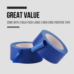 Lichamp Blue Painters Tape 2 inches Wide, 2 Pack Original Blue Masking Tape, 2 inch x 55 Yards x 2 Rolls (110 Total Yards)