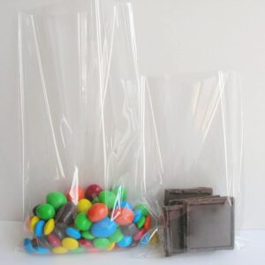 Zcintert Clear Cello Cellophane Treat Bags, 200 Pcs - 3.9" x 5.9"(2mils), Plastic Gift Bags for Candy, Party Favor, Cookies, Candies Packaging, with 4” Twist Ties