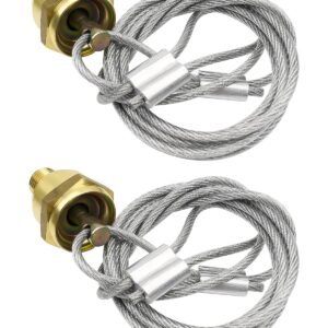 2 Pack of ¼” NPT Air Tank Drain Valve with 60" Cable, Air Brake Reservoir Drain Valve Air Compressor Drain Valve For Semi Trucks Replaces Haldex 12105 N3613AD