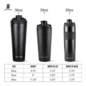 Ice Shaker Insulated Stainless Steel Shaker Bottle | 26oz, Wisteria | Cold for 30+ Hours | Insulated Cup with Twist-on Agitator | Odor-Free Shaker Cup for Protein Shakes, Water, Smoothies, Cocktails