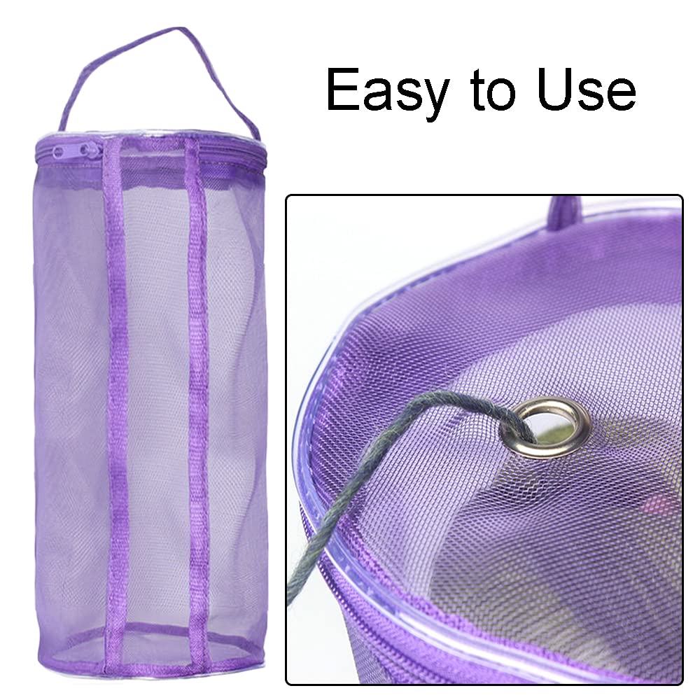 Large Capacity Yarn Bag Organizer Knitting Yarn Storage Bag Portable Knitting Tote Bag for Yarn Holder Dispenser for Sewing Storage(Purple)