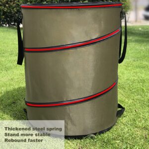 TEUOPIOE Collapsible Trash Can - Pop Up 30 Gallon Trashcan for Garbage with Pull Ring Latch Outdoors - Ideal for Camping Recycling and More