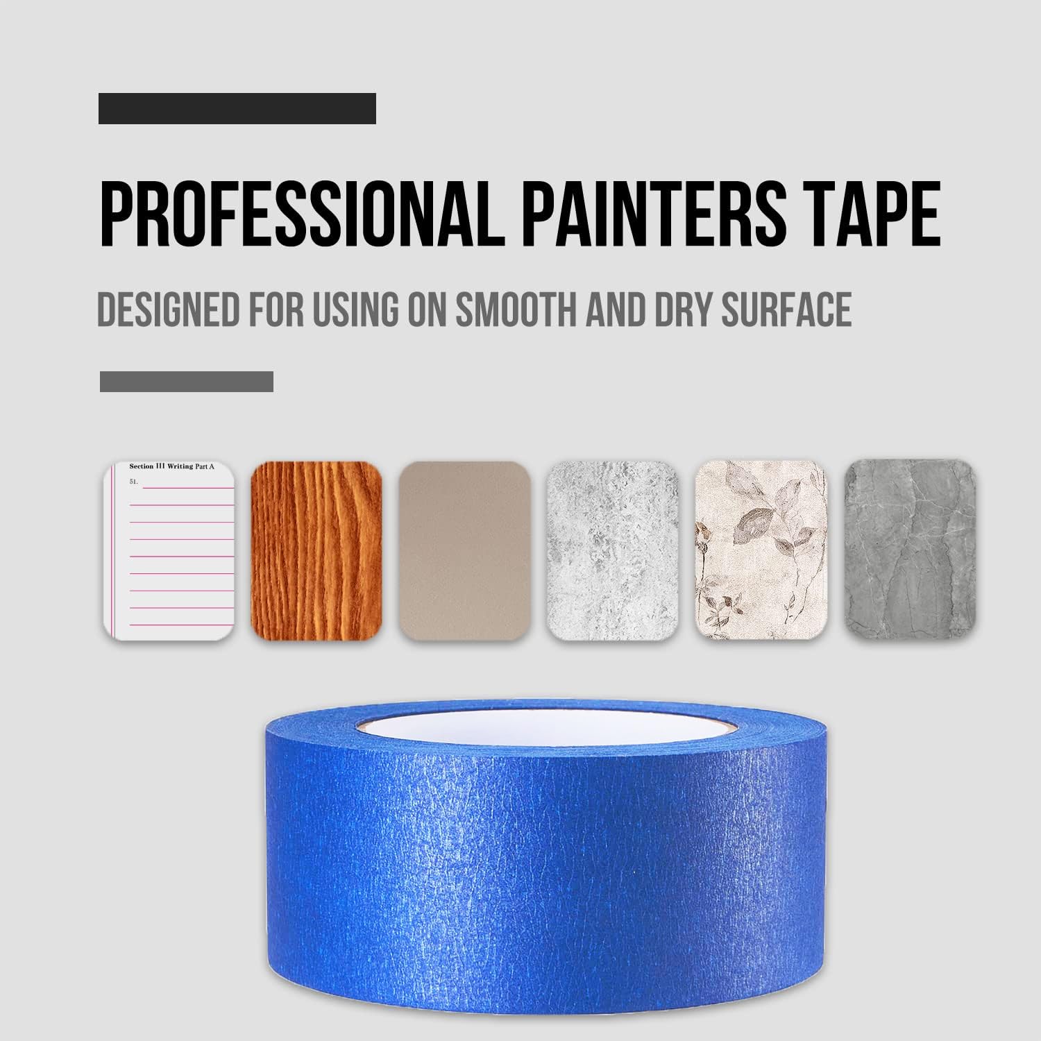 Lichamp Blue Painters Tape 2 inches Wide, 2 Pack Original Blue Masking Tape, 2 inch x 55 Yards x 2 Rolls (110 Total Yards)