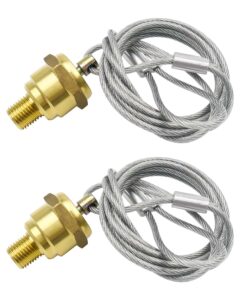 2 pack of ¼” npt air tank drain valve with 60" cable, air brake reservoir drain valve air compressor drain valve for semi trucks replaces haldex 12105 n3613ad