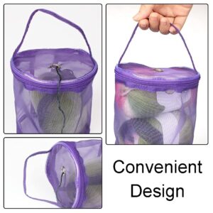 Large Capacity Yarn Bag Organizer Knitting Yarn Storage Bag Portable Knitting Tote Bag for Yarn Holder Dispenser for Sewing Storage(Purple)