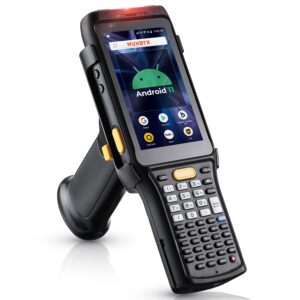 munbyn 088p 2024 new long-range-android-barcode-scanner, android 11 pda, equip with zebra 4850 scanner, long distance inventory scanner with pistol grip, 1d 2d qr for warehouse(android 13 upgradeable)