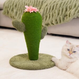 LIFLIX Cactus Cat Scratching Post, 17'' Cute and Fun Sisal Cat Scratcher for Indoor Cats and Kittens