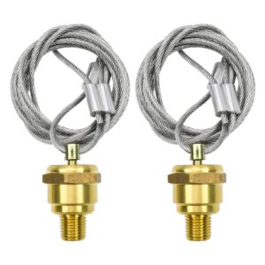 2 Pack of ¼” NPT Air Tank Drain Valve with 60" Cable, Air Brake Reservoir Drain Valve Air Compressor Drain Valve For Semi Trucks Replaces Haldex 12105 N3613AD