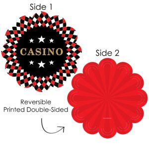 Big Dot of Happiness Las Vegas - Casino Party Round Table Decorations - Paper Chargers - Place Setting for 12