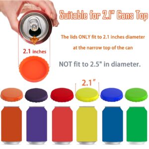 Silicone Soda Can Lids - 6 Pack Beer Coke Can Covers Spill-proof Food Grade Can Tops for Soda Beverage Energy Drinks, 2.1" Standard Can Saver Pop Stop, Christmas Gifts