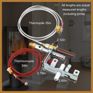 Aowoil 14D0477 Vent Free Gas Log, ODS Pilot Assembly, LP Propane Gas Fireplace Compatible with Empire FMI etc, Part Number LPG8414 LPG8404 PP225 R3623 14D0477 103778-01