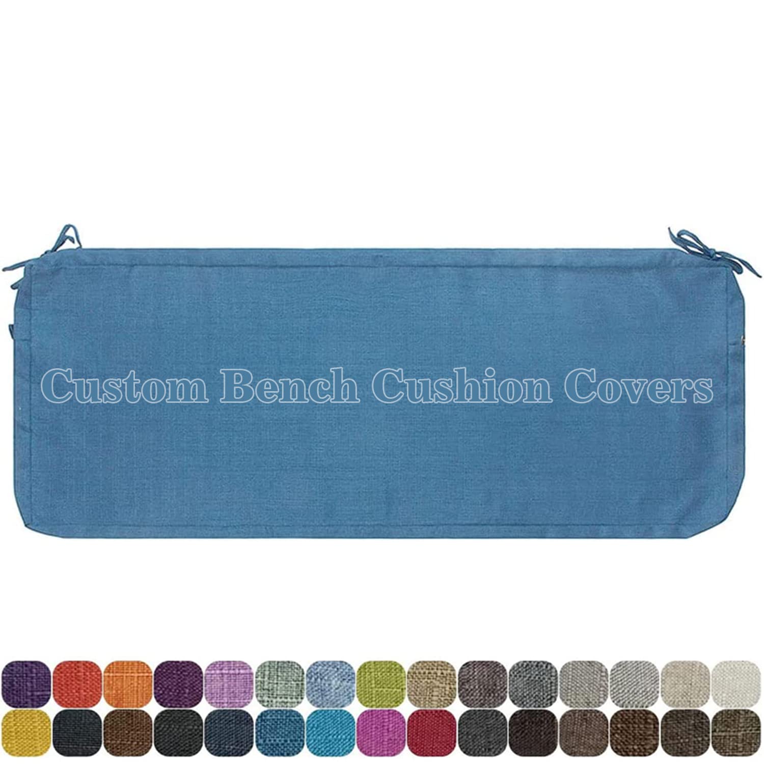 RCDPK Custom Bench Cushion Covers, Replacement Bench Pads Covers, Indoor/Outdoor Furniture Cushion Covers, Removable, with Non-Slip Bottom and Zipper,No Padding, 30 Colors to Choose