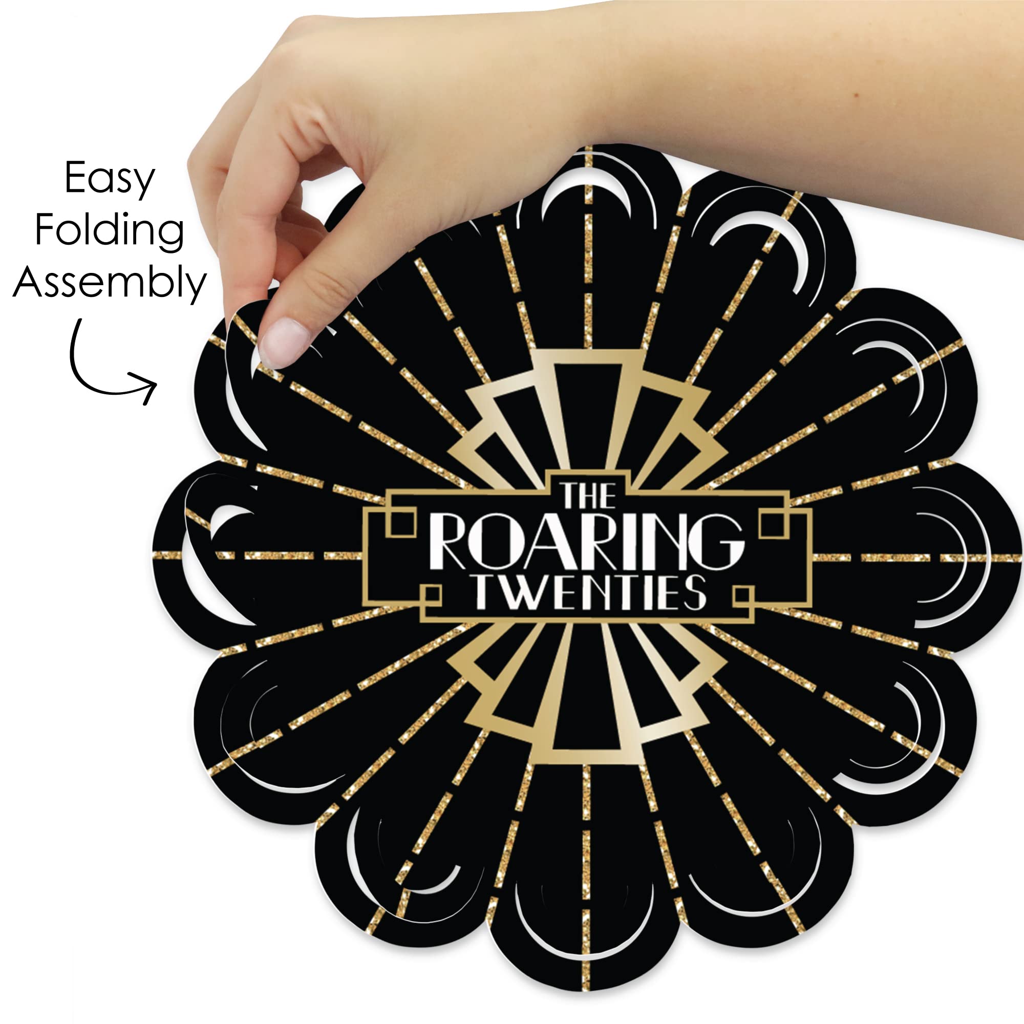 Big Dot of Happiness Roaring 20’s - 1920s Art Deco Jazz Party Round Table Decorations - Paper Chargers - Place Setting for 12