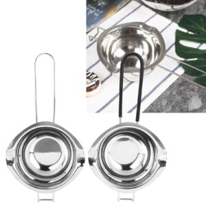 2 Pack Stainless Steel Double Boiler Pot, Chocolate Melting Pot Soap Candle Candy Making Tool Kit Wax Melting Heat Proof Bowl for Melting Chocolate, Butter, Cheese(Green+Red)