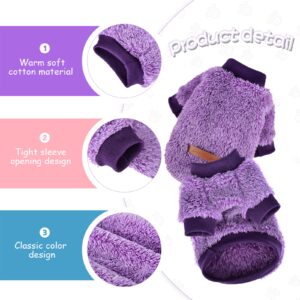 Dog Sweaters for Small Dogs, Chihuahua Fleece Clothes, XS Dog Clothes Winter Warm Puppy Sweaters Boys Girls Tiny Dog Outfits for Teacup Yorkie, Pet Cat Clothing (Purple, X-Small)