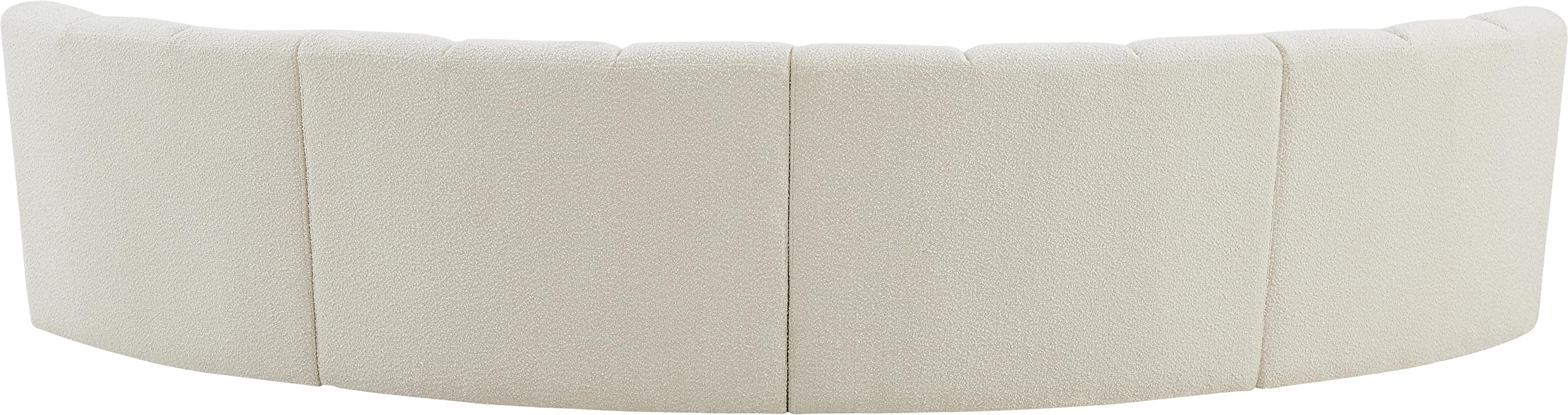 Meridian Furniture 643Cream-4PC Infinity Collection Modern | Contemporary Upholstered 4pc Modular Sectional with Luxurious Deep Channel Tufting, Cream, 148" W x 59" D x 32.5" H