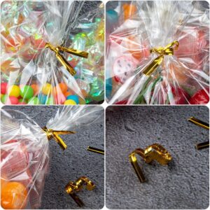 Zcintert Clear Cello Cellophane Treat Bags, 200 Pcs - 3.9" x 5.9"(2mils), Plastic Gift Bags for Candy, Party Favor, Cookies, Candies Packaging, with 4” Twist Ties