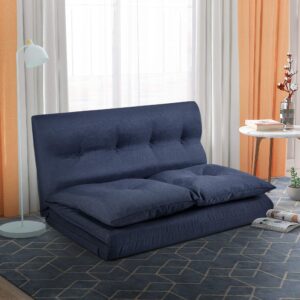 merax adjustable fabric folding chaise lounge sofa floor couch 5-position sleep sofa