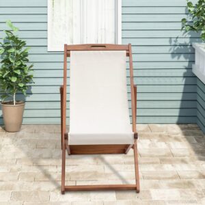 2 Set Outdoor Wooden Patio Lounge Chair Beach Sling Chair Set Height Portable Reclining Beach Chair Solid Wood Frame with White Polyester Canvas 3 Level,Blue