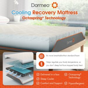 Dormeo Recovery 10" Twin Mattress with Signature Recovery Foam™ and Pressure Relieving OctaspringⓇ Technology, Medium Firm -75” L x 38” W x 10” H