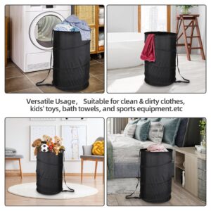 BATTOO Extra Large 107L Strong Laundry Hamper 17.5" x 27" Collapsible Laundry Baskets with Long Straps Drawstring Barrel Foldable Hamper for Laundry Room, Bathroom, Campout, College Dorm or Travel