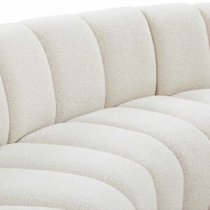 Meridian Furniture 643Cream-4PC Infinity Collection Modern | Contemporary Upholstered 4pc Modular Sectional with Luxurious Deep Channel Tufting, Cream, 148" W x 59" D x 32.5" H