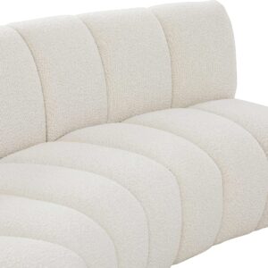 Meridian Furniture 643Cream-4PC Infinity Collection Modern | Contemporary Upholstered 4pc Modular Sectional with Luxurious Deep Channel Tufting, Cream, 148" W x 59" D x 32.5" H