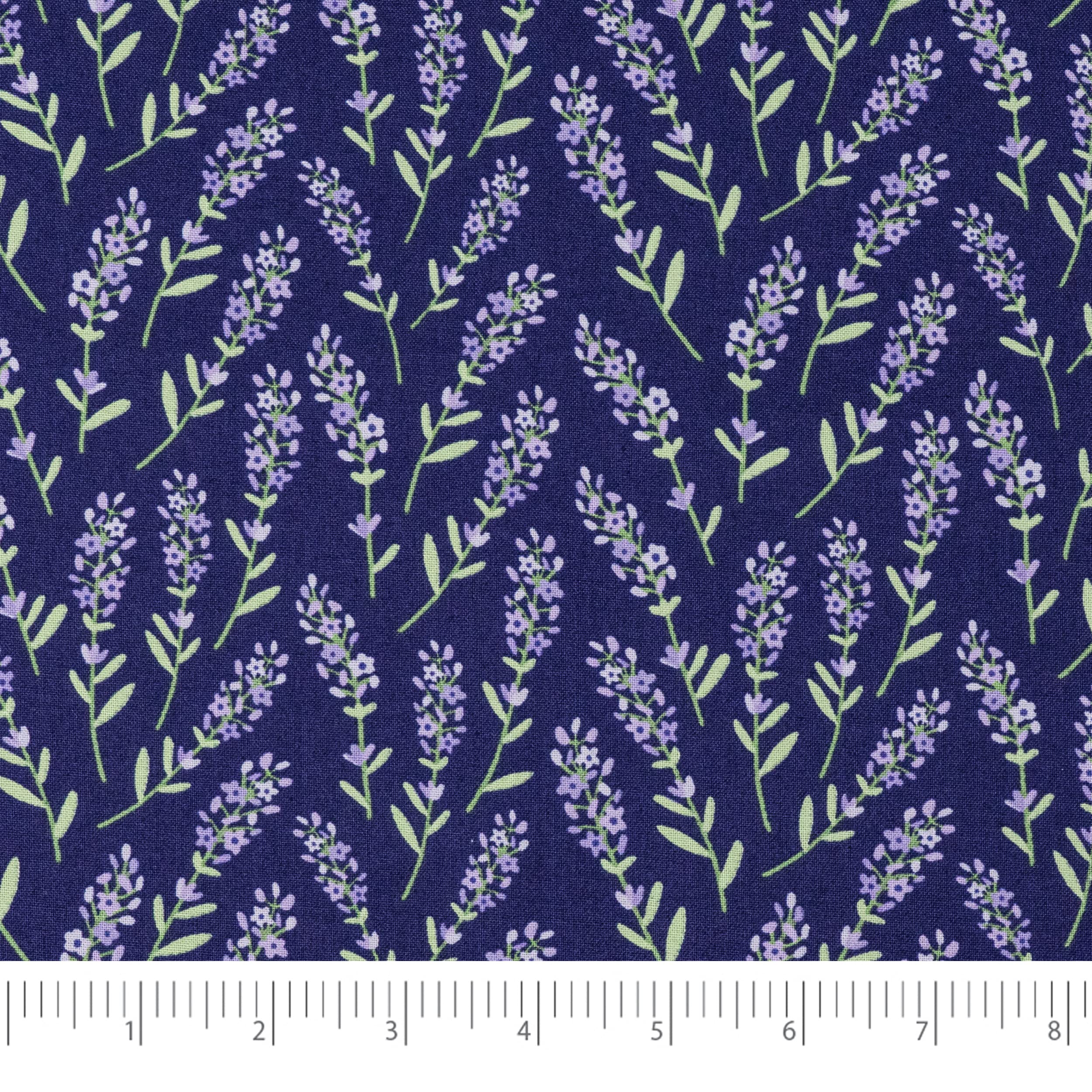 Singer Fabric, 100% Cotton, 5 Pieces Bundle, Purple Floral Field