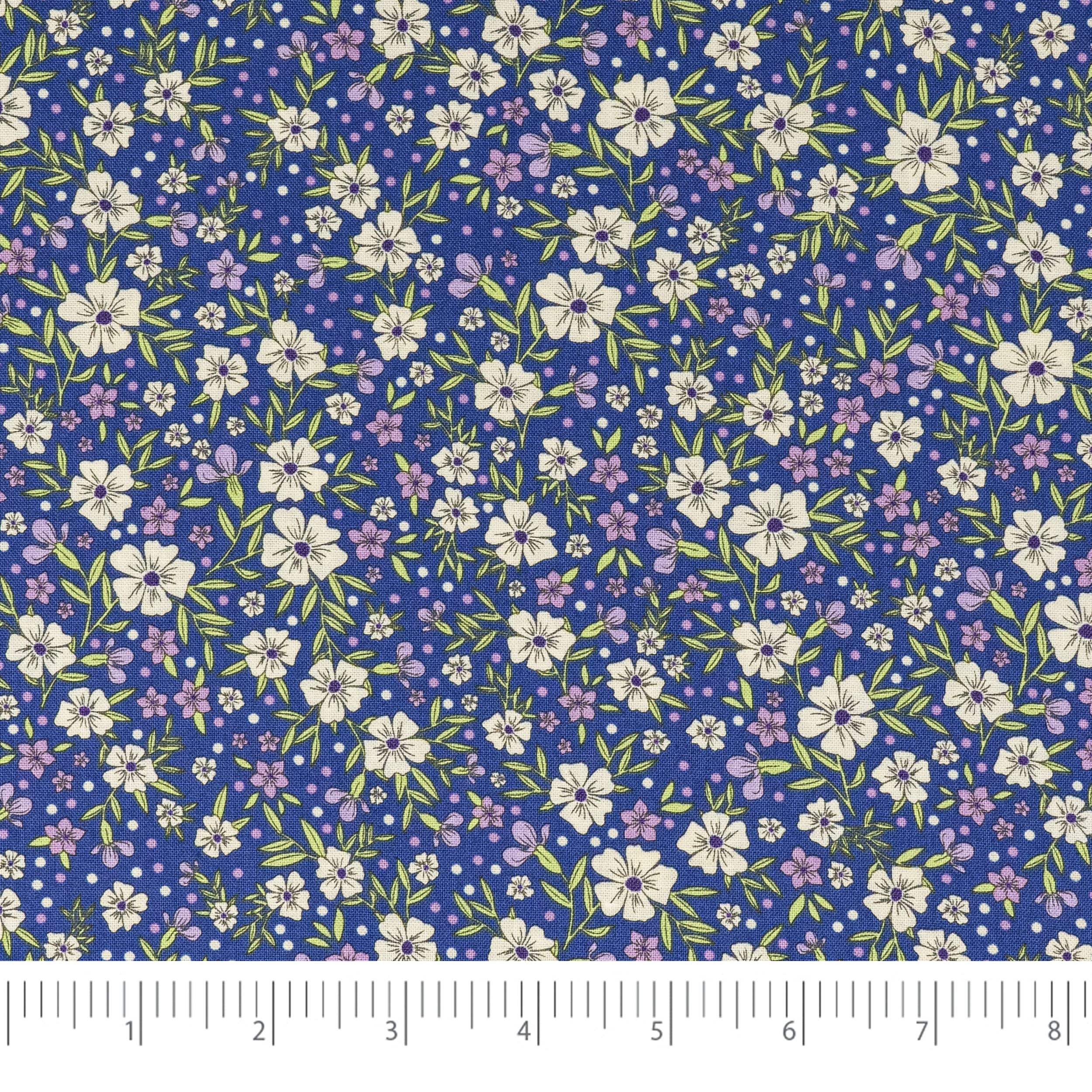 Singer Fabric, 100% Cotton, 5 Pieces Bundle, Purple Floral Field