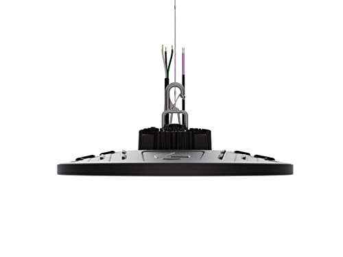 Lithonia Lighting CPRB ALO14 UVOLT SWW9 80CRI DBL LED Round High Bay with Switchable Color Temperature and Adjustable Light Output Switch, Multi-Volt 120-347V, 15-Inch, Black