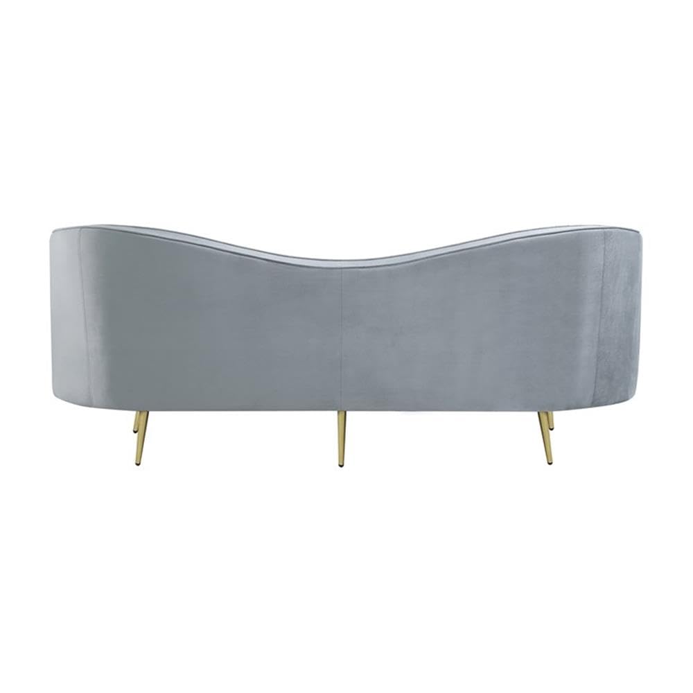 Coaster Home Furnishings Sophia Upholstered Sofa with Camel Back Grey and Gold