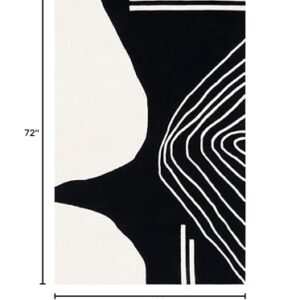 SAFAVIEH Rodeo Drive Collection Accent Rug - 4' x 6', Black & Ivory, Handmade Mid-Century Modern Abstract Wool, Ideal for High Traffic Areas in Entryway, Living Room, Bedroom (RD860Z)