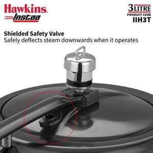 Hawkins 3 Litre Instaa Pressure Cooker, Induction Inner Lid Cooker, Tall Body Hard Anodised Cooker, Best Black Cooker, Black (IIH3T)