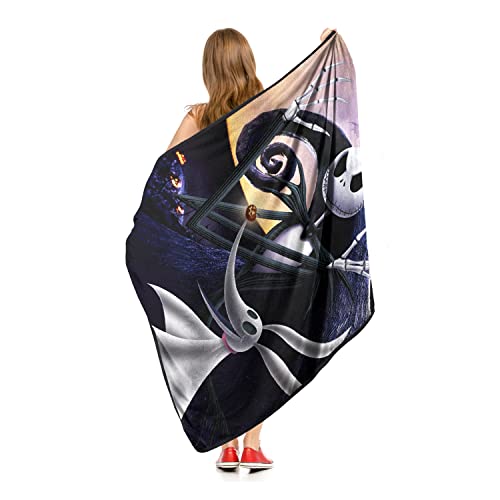 Northwest Nightmare Before Christmas Micro Raschel Throw Blanket, 46" x 60", Full Moon Madness