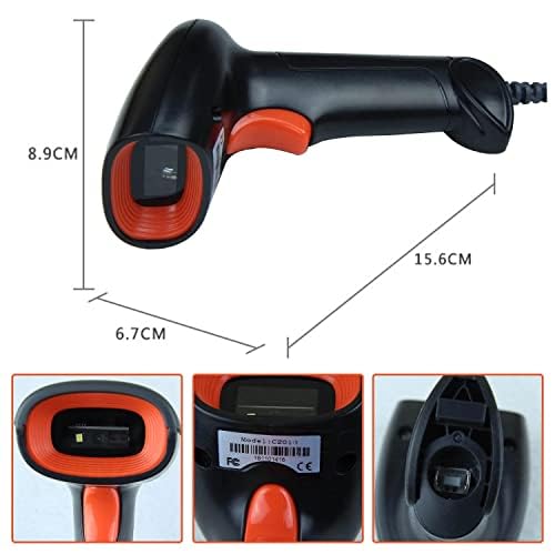 YANZEO Wireless 2.4G Barcode Scanner USB Portable DM QR Code Pos Laser Handheld 2D Barcode Reader for Office,Books, Warehouse,Store