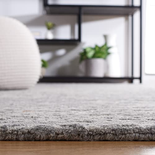 SAFAVIEH Metro Collection Accent Rug - 4' x 6', Grey, Handmade Floral Wool, Ideal for High Traffic Areas in Entryway, Living Room, Bedroom (MET883F)