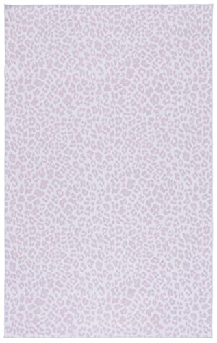 SAFAVIEH Faux Hide Collection Accent Rug - 4' x 6', Ivory & Pink, Leopard Design, Non-Shedding & Easy Care, Machine Washable Ideal for High Traffic Areas in Entryway, Living Room, Bedroom (FAH505B)